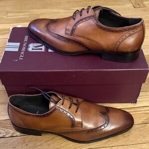 NWT Bruno Magli Men's Tan Leather Oxfords
